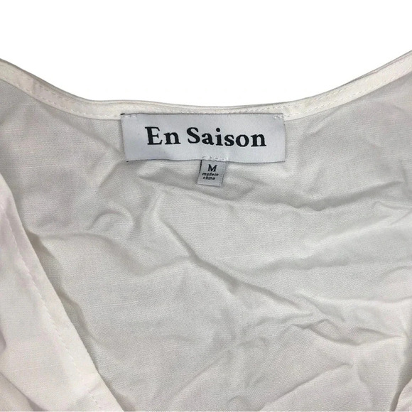 En Saison Nala Ruffled Wrap Midi Dress | White  | Size M Costal Cowgirl Beach - Picture 8 of 10